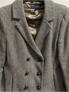 Banana Republic Women's Double-Breasted Blazer Tan & Black Tweed